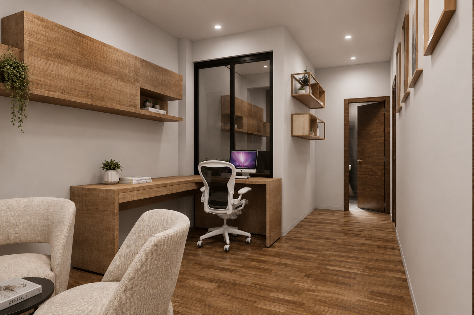 Sala de estudio de la vivienda en San Miguel